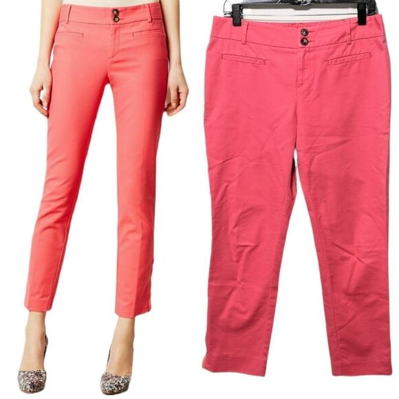 Anthropologie CARTONNIER Hot Pink Cropped Pants 8 - Picture 1 of 9